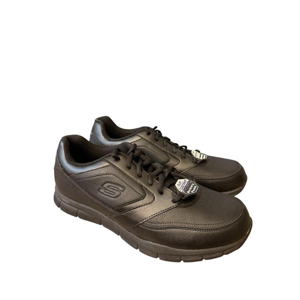 Skechers Nampa SR Work Shoe Slip Resistant Black Sneaker Men size 12 NEW